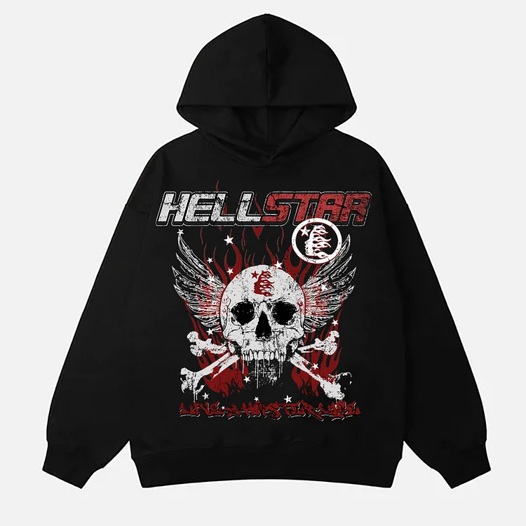 Hellstar Graphic Print Long Sleeve Hoodies