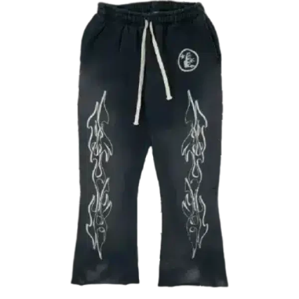 Hellstar Flame Flare Sweatpants Black